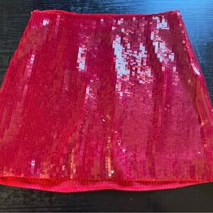 J. Crew Red Sequin Mini Skirt
